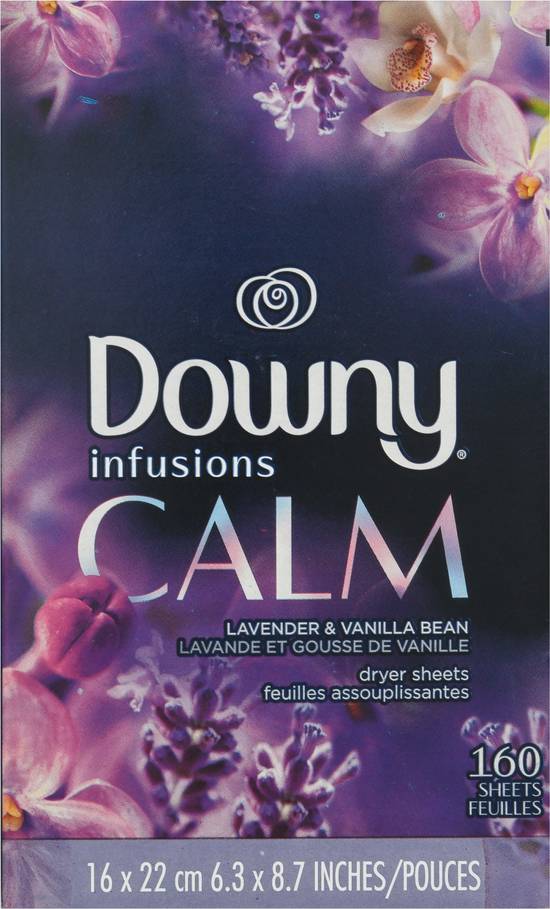 Downy Infusions Calm Lavender & Vanilla Bean Dryer Sheets (160 ct)