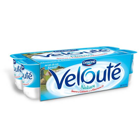 Danone - Velouté nature yaourt brassé enrichi en vitamine d (8 pièces)