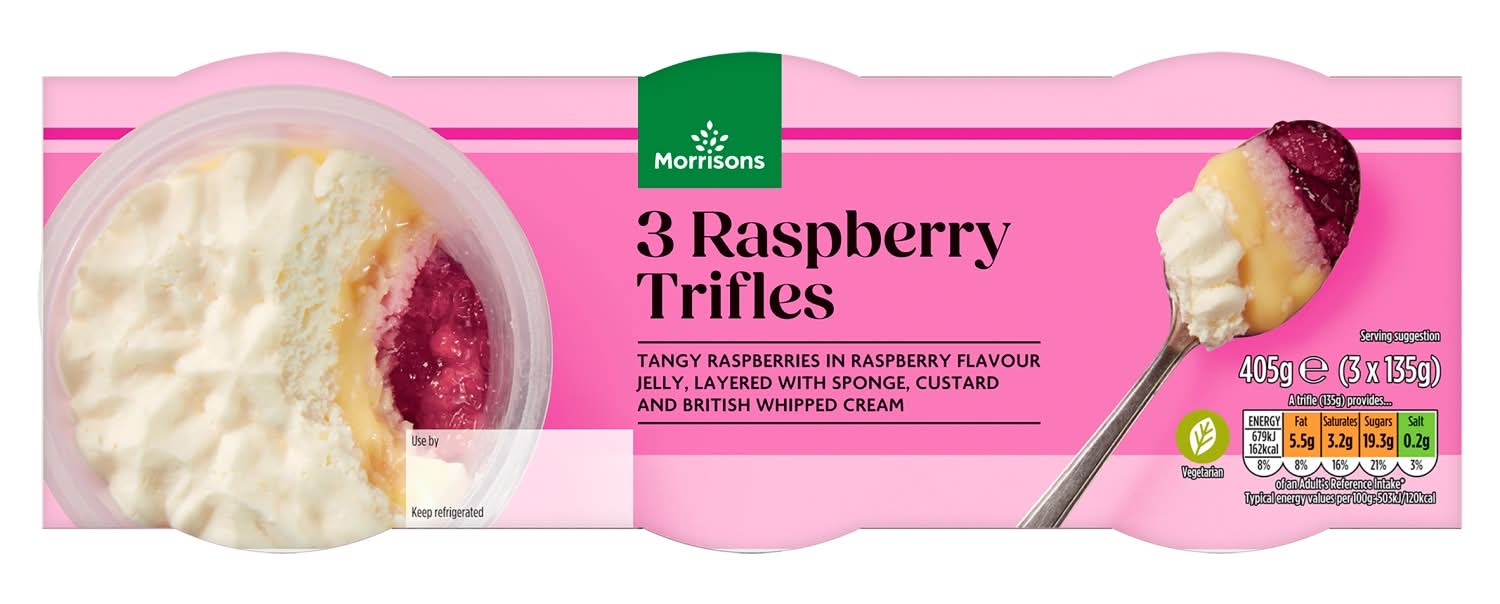 Morrisons Raspberry, Trifles (3 pack)