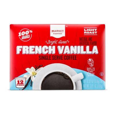 Market Pantry French Vanilla Light Roast Coffee Single Pods (12 ct, 0.32 oz)