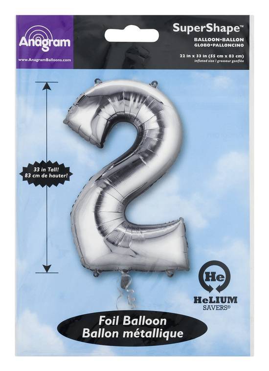 Anagram Supershape Uninflated No. 2 Foil Balloon