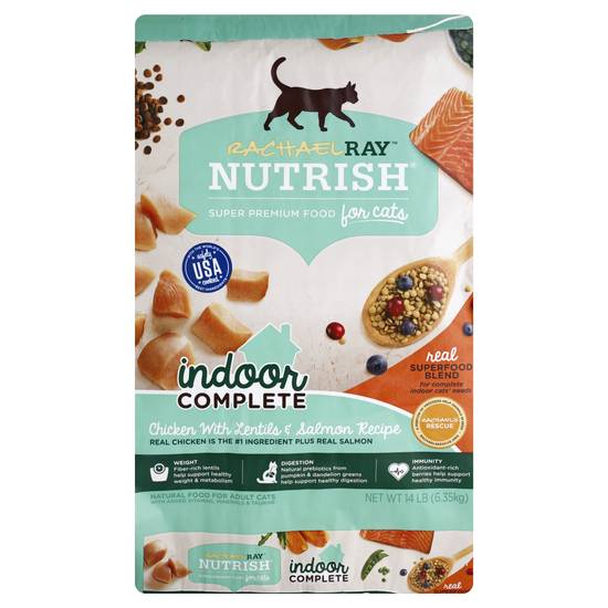 Rachael Ray Nutrish Indoor Complete Chicken With Lentils & Salmon Dry Cat Food