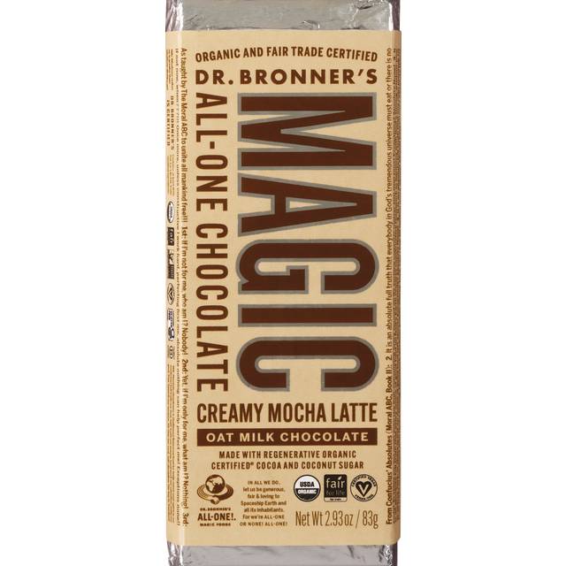 Dr. Bronner's Magic Creamy Mocha Latte Oat Milk Chocolate (2.93 oz)