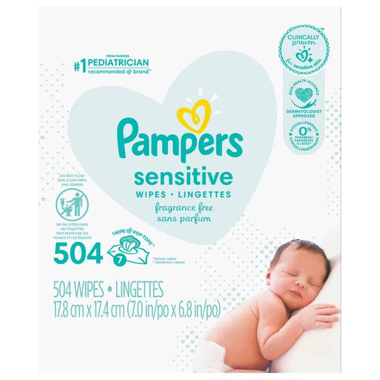 Pampers Sensitive Perfume Free Baby Wipes (504 ct)