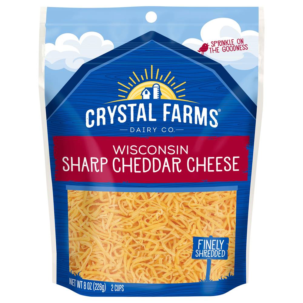 Crystal Farms Sharp Cheddar Shredded Cheese (8 oz)