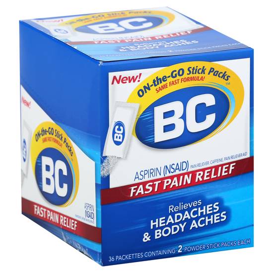 Bc on the Go Stick packs Fast Pain Reliever (36 ct)
