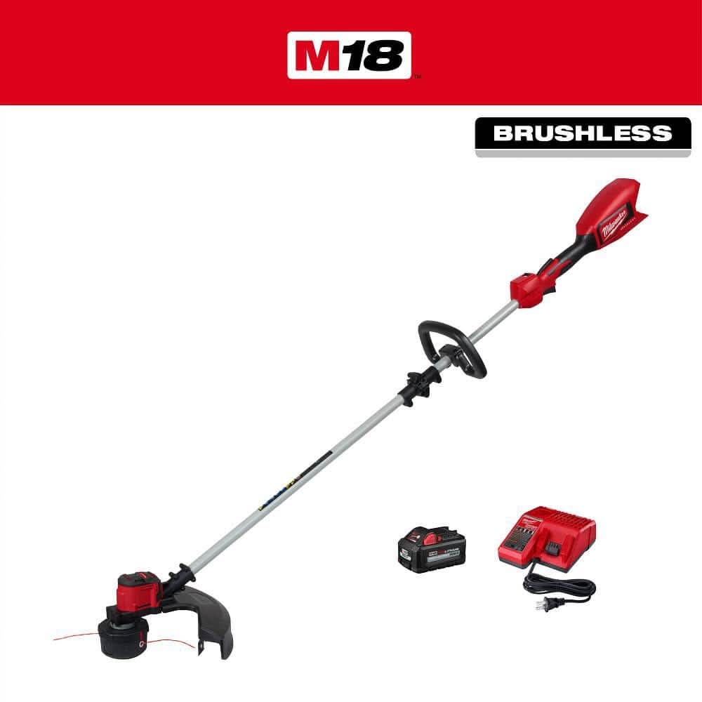 Milwaukee M18 Brushless 18V 16 In. Cordless Battery Powered String Trimmer Kit With 6.0 Ah High Output Battery And Charger