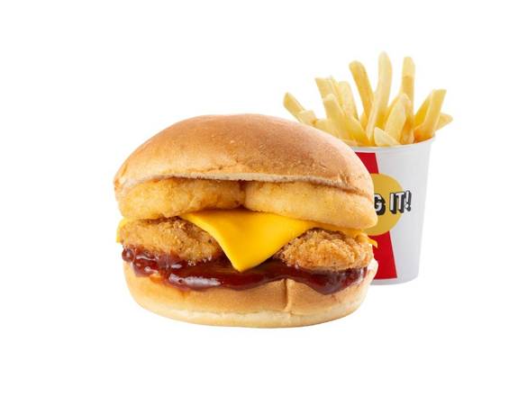 Spicy Texas Sándwich + Papas Fritas