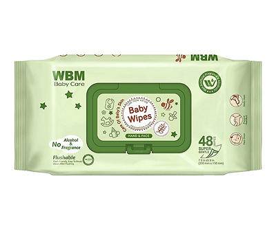 WBM Care Unscented Baby Wipes, 48-Count