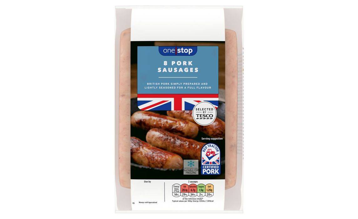 One Stop 8 Pork Sausages (392872) 454g (392872)