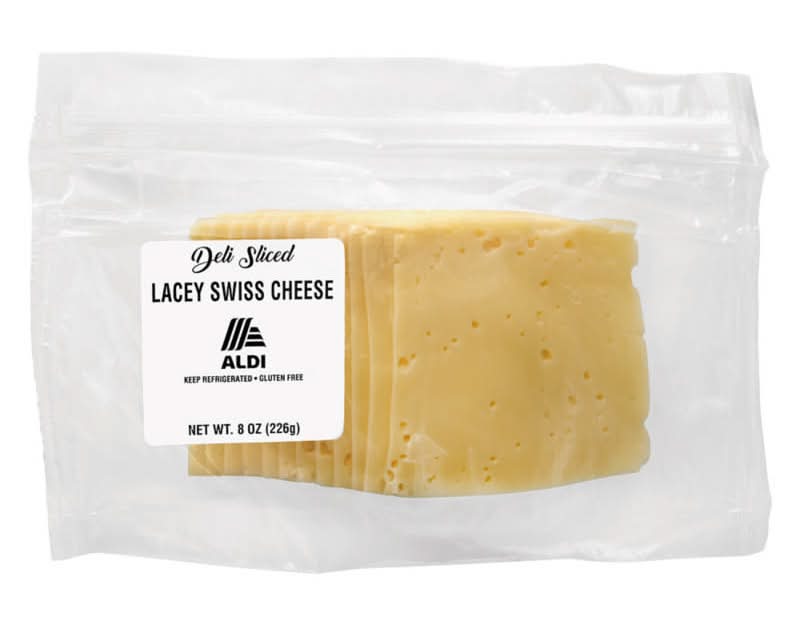 Aldi Deli Sliced Lacey Swiss Cheese (8 oz)