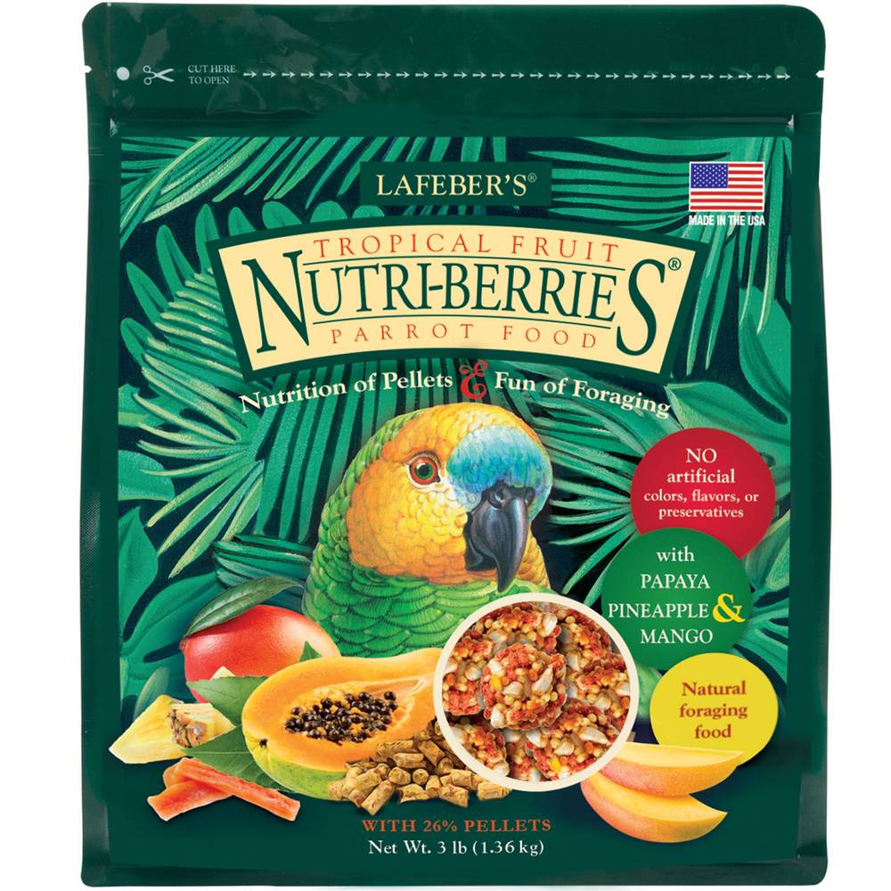 Lafeber's® Nutri-Berries Tropical Fruit Parrot Food (Color: Assorted, Size: 3 Lb)