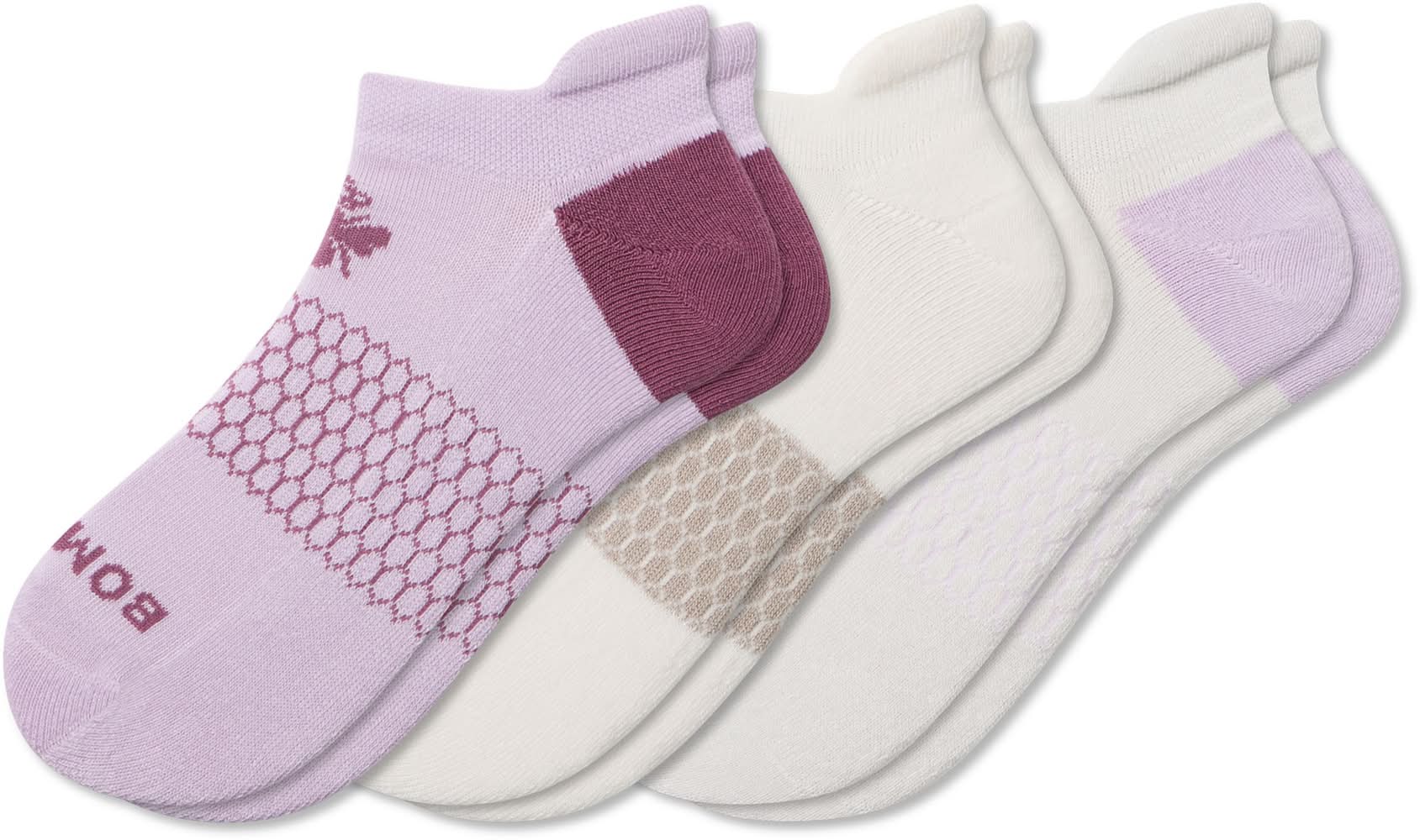 Bombas Adult Solid Ankle Socks, M, Pastel Lavender Mix (3 ct)