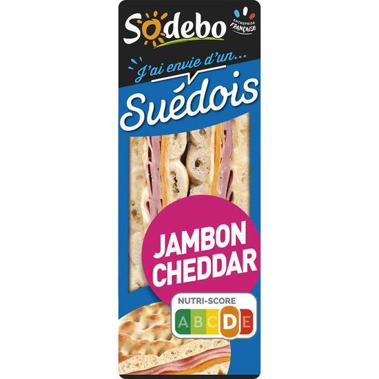 Sodebo Sandwich suedois jambon cheddar 135 g