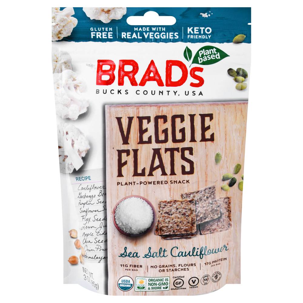 Brad's Vegan Keto Sea Salt Cauliflower Veggie Flats (3 oz)