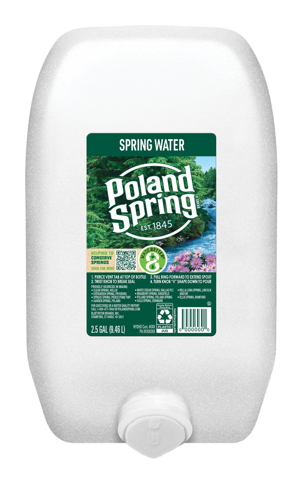 Poland Spring 100% Natural Spring Water (2.5 gal)