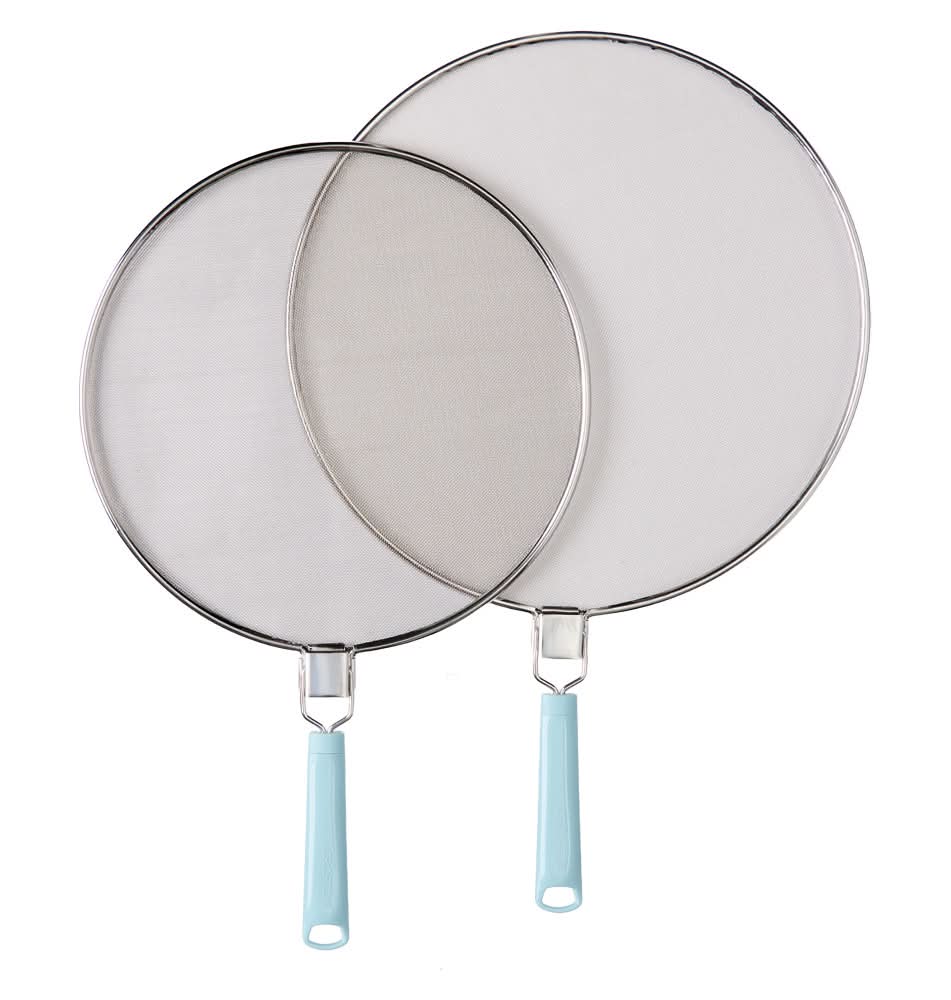 Crofton 2pk Stainless Steel Splatter Guard, Blue