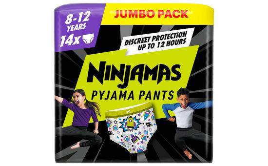 Pampers Ninjamas Pyjama Pants Unisex Spaceships, 8 - 12 Years, 14 Pyjama Pants, 27kg - 43kg