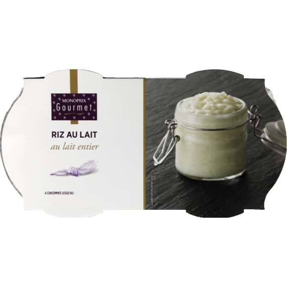 Monoprix Gourmet Riz Au Lait Entier Façon Grand-Mère Les  2 Pots De 140G