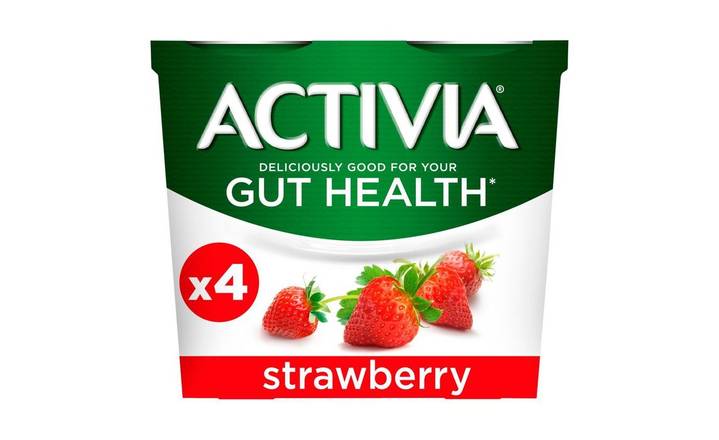 Activia Strawberry Gut Health Yogurt 4 x 115g (402094) 