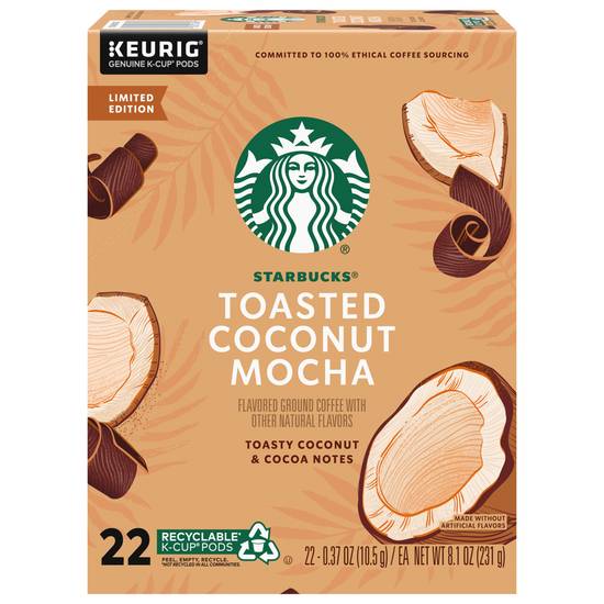 Starbucks Toasted Coconut Mocha Coffee Ground K-Cup Pods Coffee (8.1 oz)
