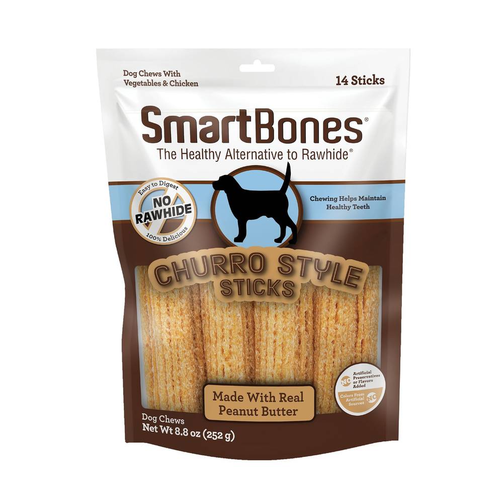 Smartbones Churro Style Sticks Dog Treat (14 count/none/peanut butter)