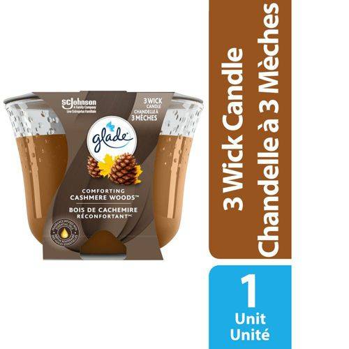 Glade chandelle à 3 mèches parfumée et désodorisante (1unité) - 3 wick scented candle air freshener (1 pack)