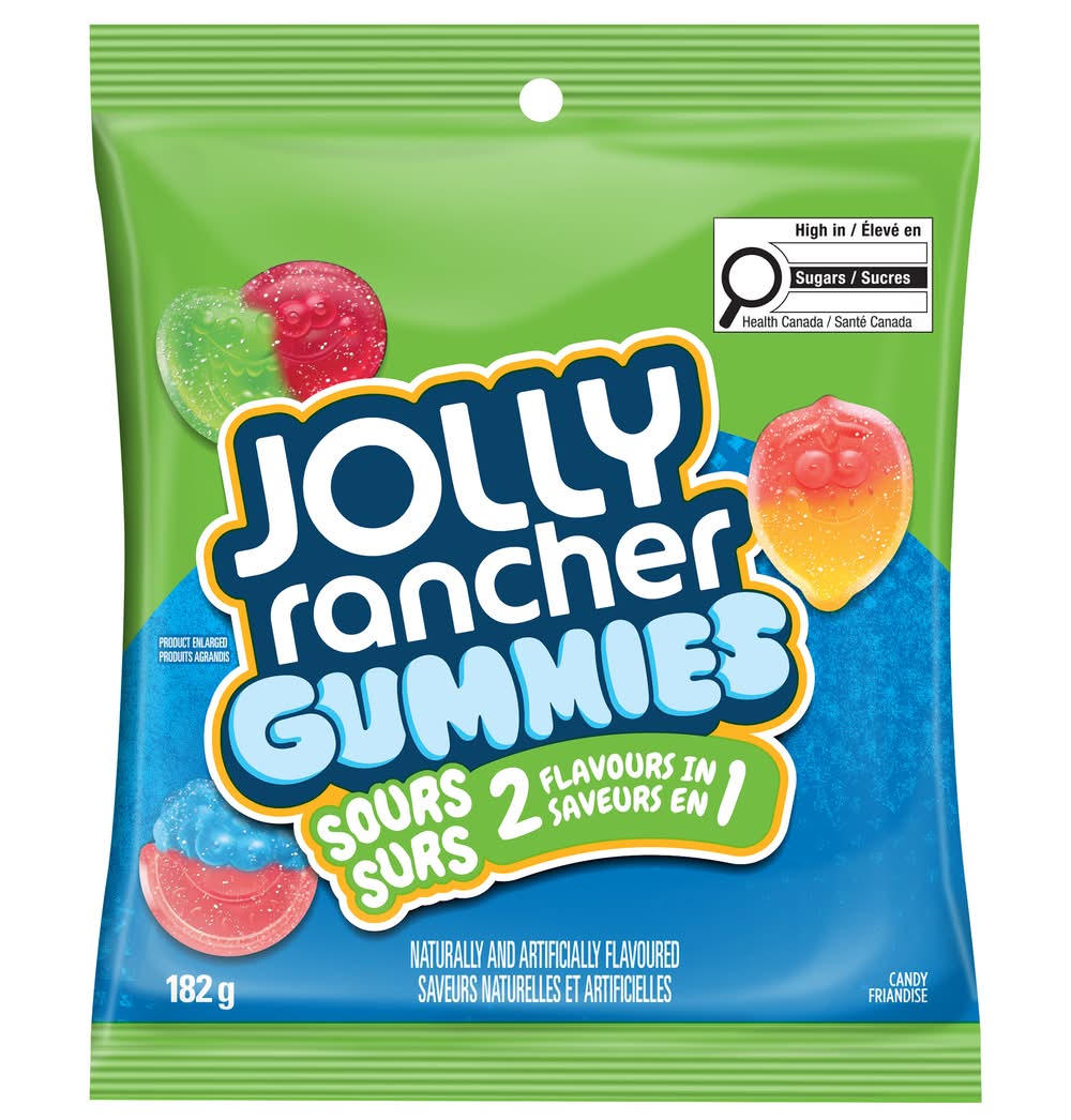 Jolly Rancher 2-In-1 Sours Gummies Candy, Assorted (182 g)