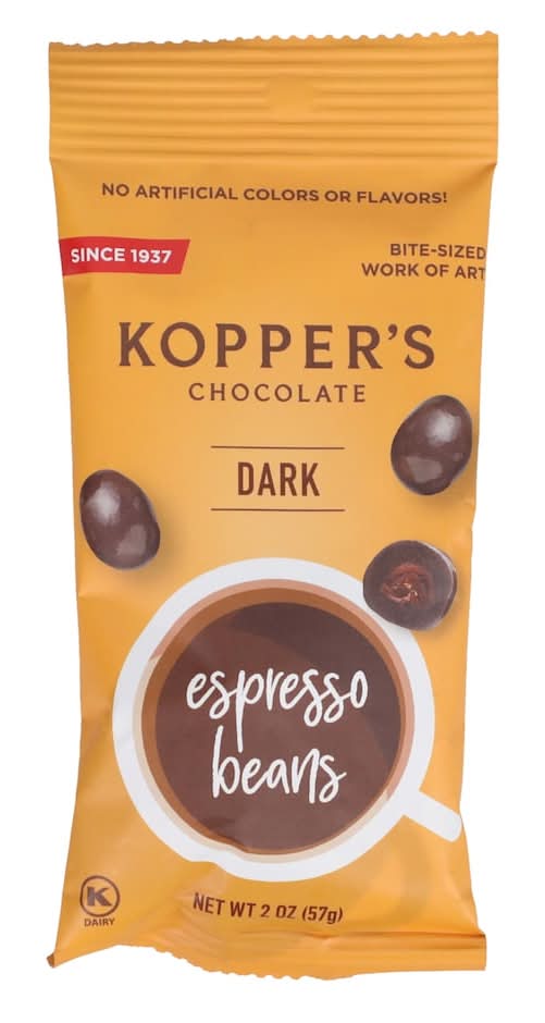 Kopper’s Espresso Beans, Dark Chocolate (2 oz)