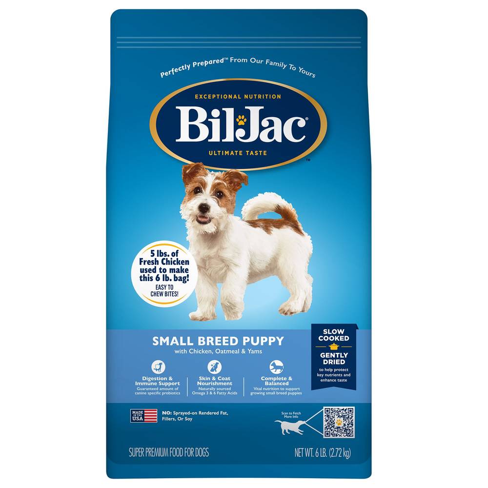 Bil-Jac Small Breed Puppy Dry Dog Food (chicken, oatmeal & yams)