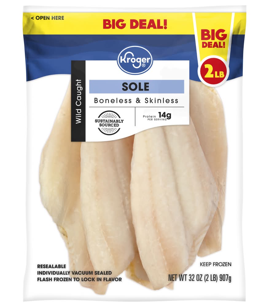 Kroger Wild Caught Boneless & Skinless Sole Fillets (2 lbs)