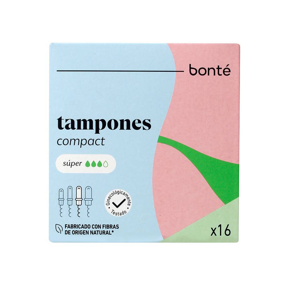 Tampones Super Con Aplicador Compacto Bonté 16 Uds