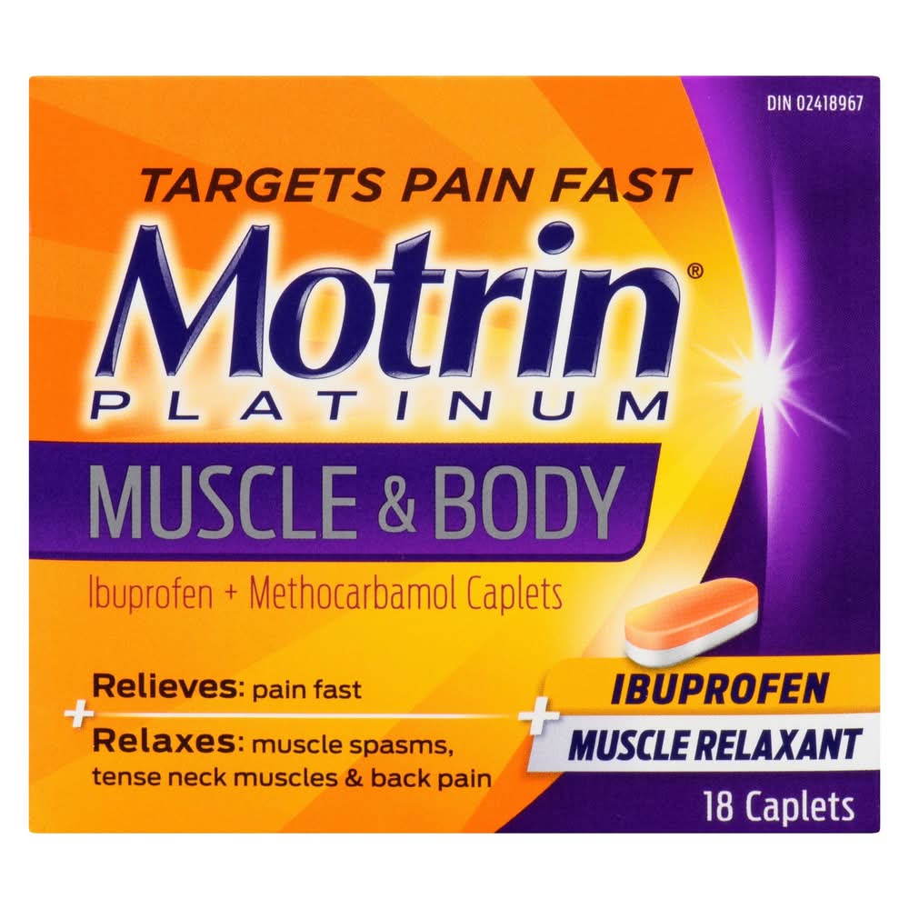 Motrin muscle-corps (250 ml) - platinum muscle & body ibuprofen caplets (18 units)