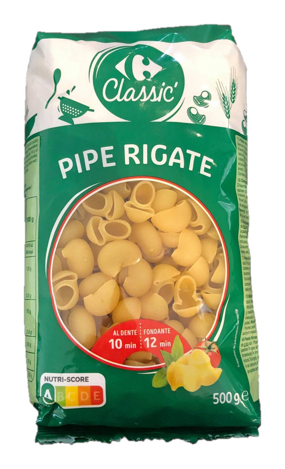 Carrefour Classic' - Pâtes pipe rigate (500g)