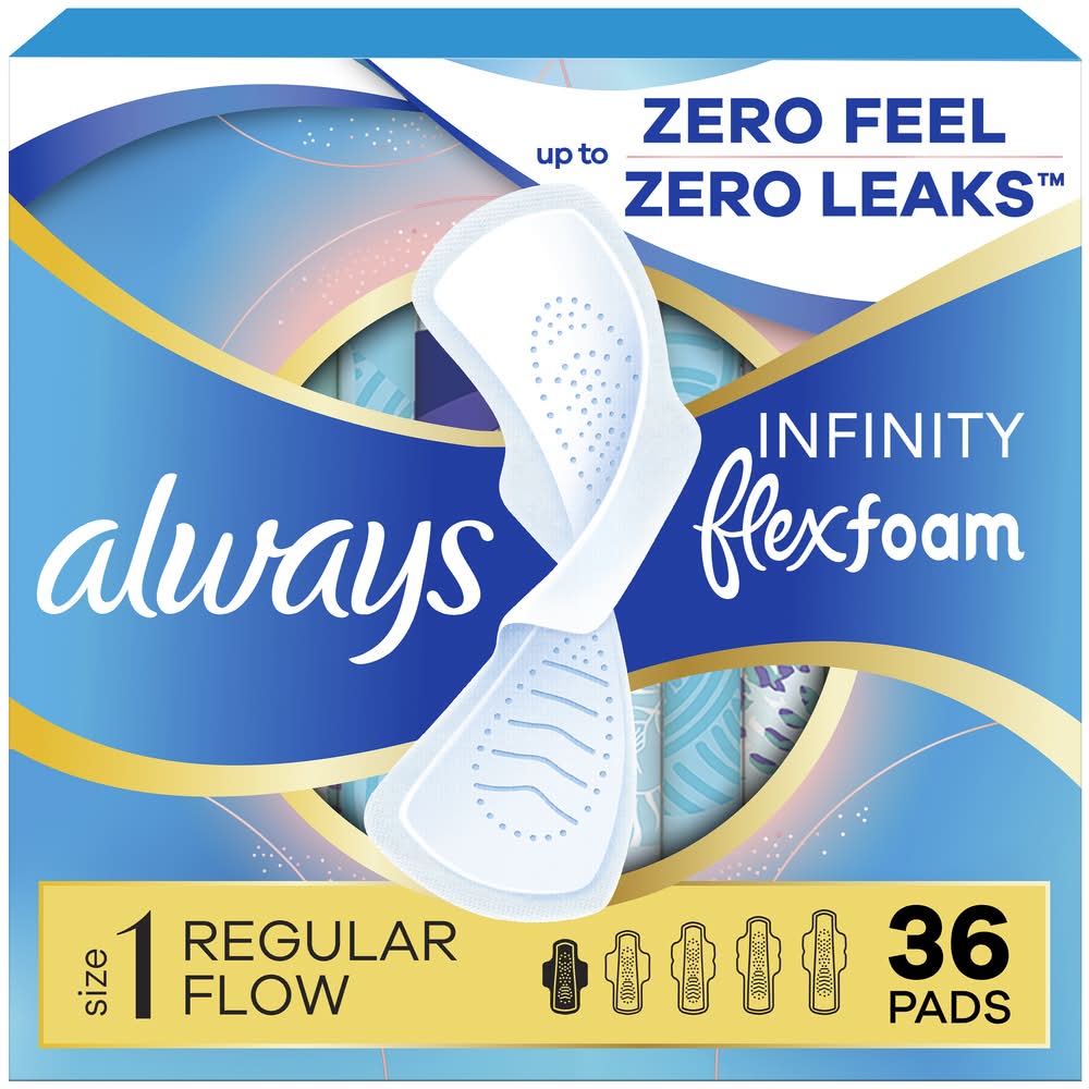 Always Infinity Flexfoam Regular Flow Pads, 1 (36 ct)