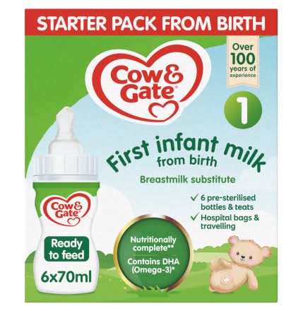 Cow & Gate First Infant Milk Starter pack From Birth (6 pack)
