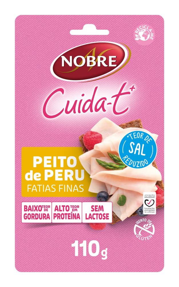 Nobre - Peito de peru fatias finas, embalagem de 110g