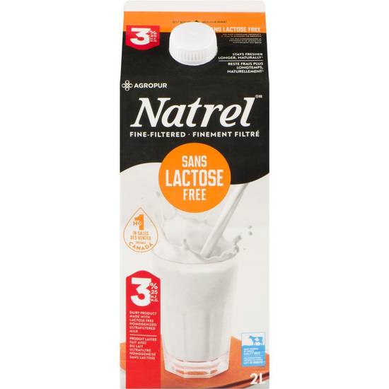 Natrel lait sans lactose homogénéisé 3,25% (2 l) - lactose free homogenized 3.25% milk (2 l)