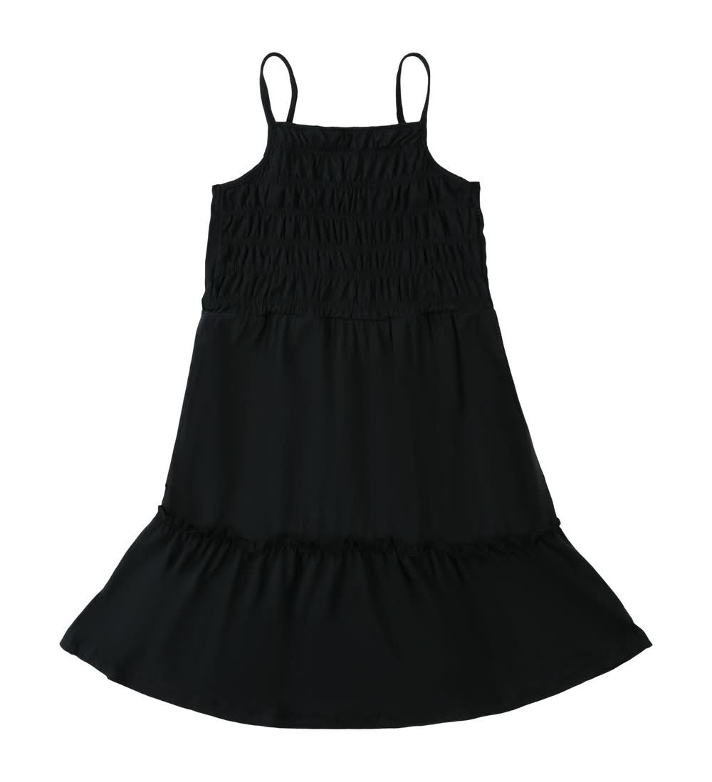 Juniors Tiered Dress Large Black