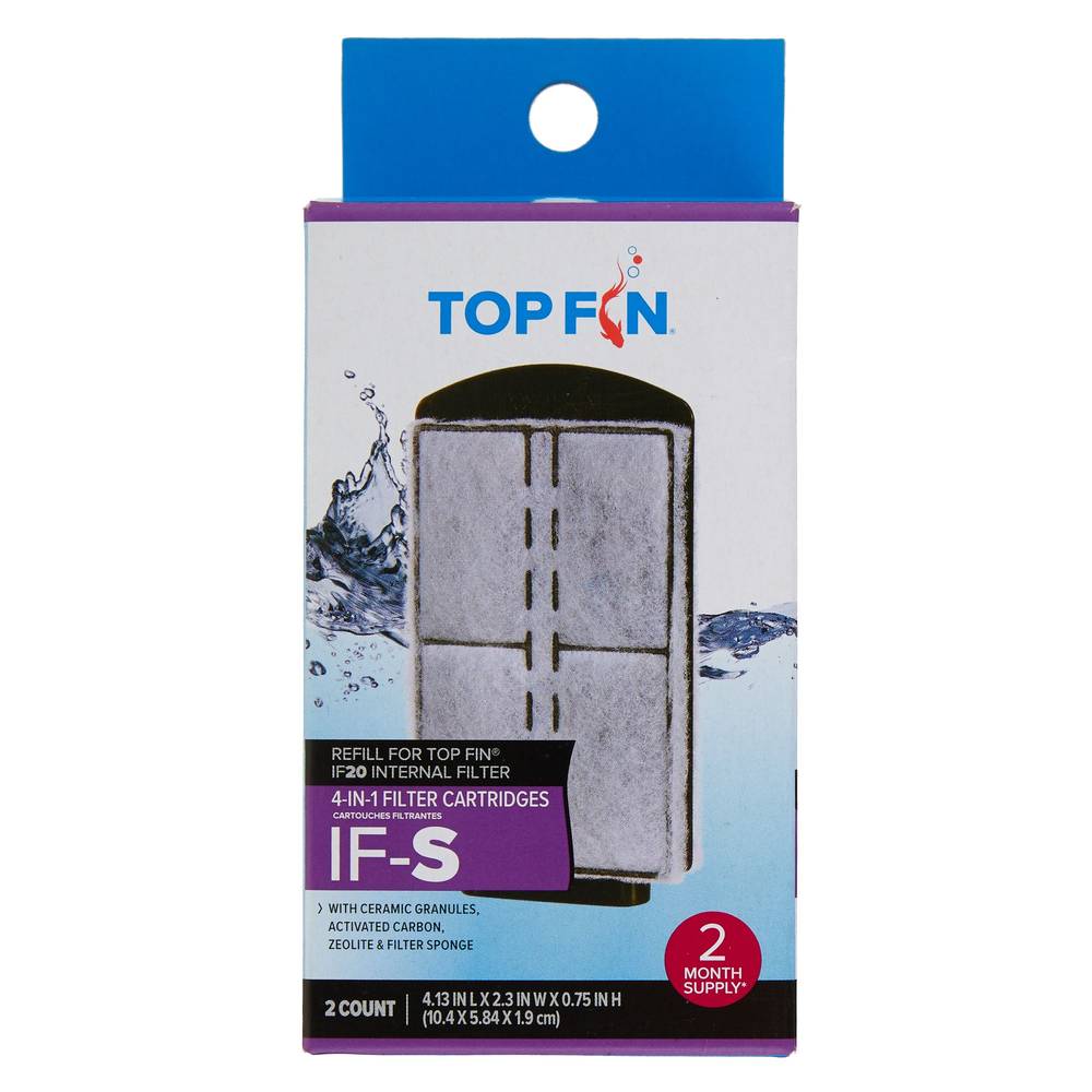 Top Fin® IF-S 4-IN-1 Filter Cartridges (Size: 2 Count)