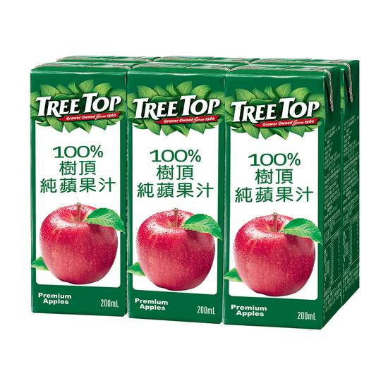 樹頂100%純蘋果汁-200ml <200ml毫升 x 1 x 6Bottle瓶> @10#4716908123456