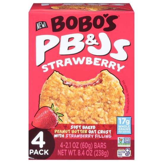 Bobo's Soft Baked Strawberry Pb&Js Bars (4 ct)