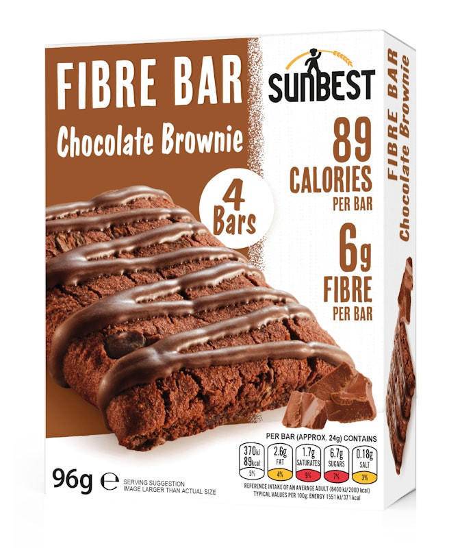 Sunbest 4 Pack Chocolate Brownie Fibre Bar