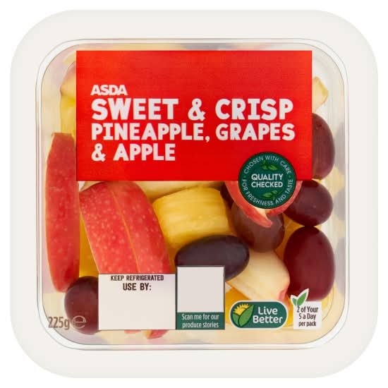 ASDA Sweet & Crisp Pineapple Grapes & Apple (225g)