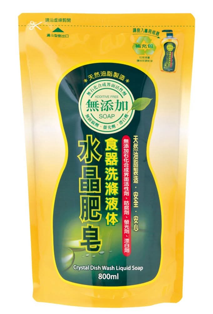 南僑水晶 肥皂食器洗滌液體補充包 (800 mL)