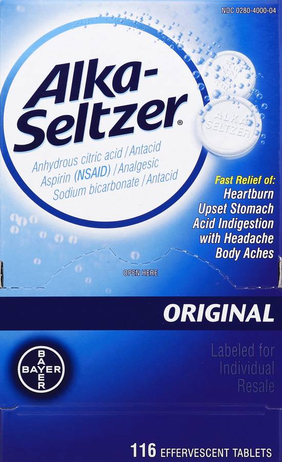 Alka-Seltzer Original Effervescent Antacid Aspirin (116 ct)