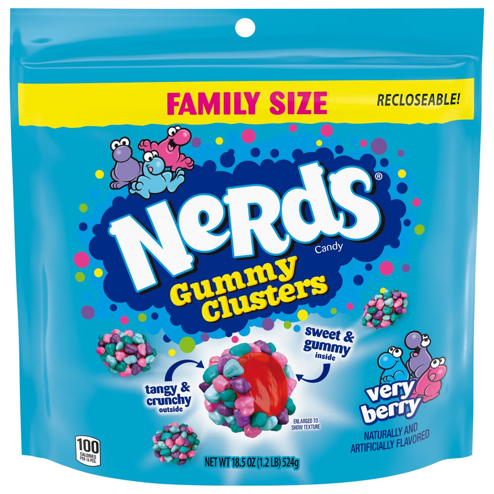 Nerds Gummy Clusters Candy, Very Berry (18.5 oz)