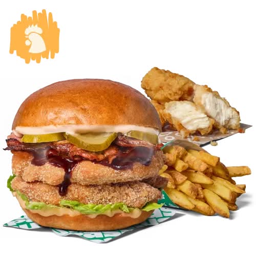 PODWÓJNY BARNEY CHICKEN ZESTAW POWIĘKSZONY