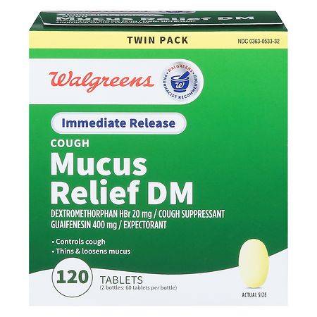 Walgreens Mucus Relief Dm Cough Immediate-Release Tablets (120 ct)
