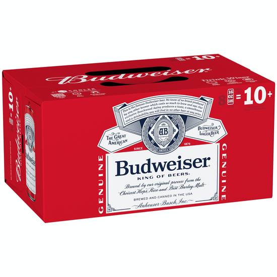 Budweiser Domestic Pale Lager Beer (8 ct, 16 fl oz)